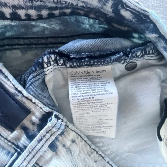 Vintage Calvin Klein Ultra Skinny Acid Wash Jeans - Picture 7 of 9